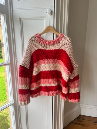 Red Stripe Chunky Knit Sweater (Sample)