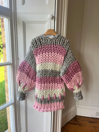 1of1 Pink Stripe Colossal Knit Cardigan S/M (Sample)