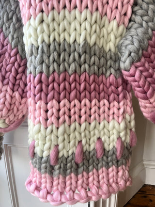 1of1 Pink Stripe Colossal Knit Cardigan S/M (Sample)