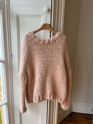 Cream Chunky Bow Knit Sweater M/L (Sample)