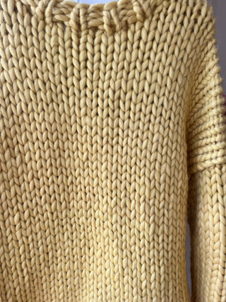 1of1 Yellow Chunky Bow Knit Sweater S/M (Sample)