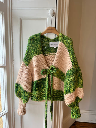 1of1 Blended Green Chunky Knit Cardigan S/M (Sample)