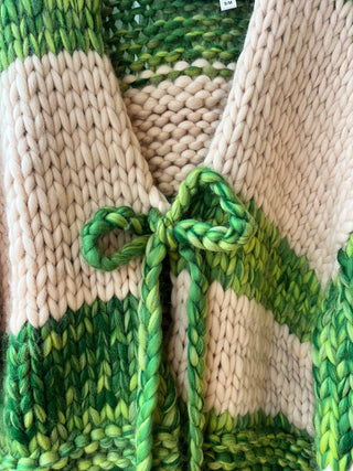 1of1 Blended Green Chunky Knit Cardigan S/M (Sample)