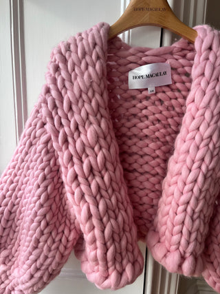 Pink Colossal Knit Cardigan S/M (Merino Version Sample)