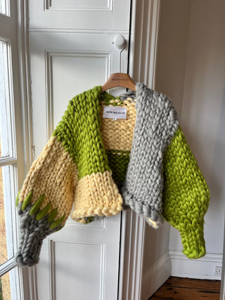 1of3 Yellow, Green and Grey Colossal Knit Cardigan (Sample)