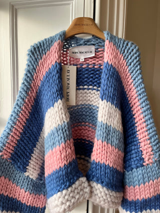 1of1 Pink and Blue Chunky Knit Cardigan S/M (Sample)