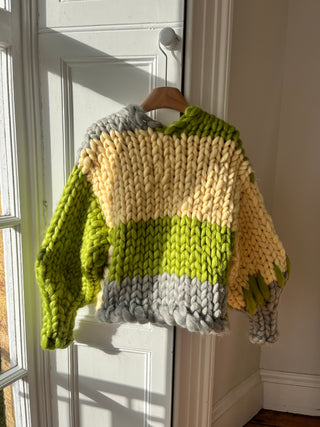 1of3 Yellow, Green and Grey Colossal Knit Cardigan (Sample)