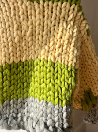 1of3 Yellow, Green and Grey Colossal Knit Cardigan (Sample)