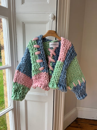 1of1 Pink, Blue & Mint Colossal Knit Cardigan S/M (Sample)