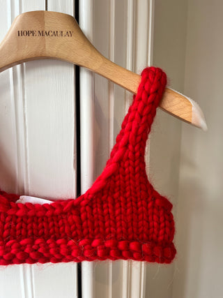 Red Chunky Knit Bralette M (Sample)