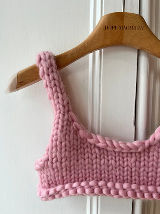 Pink Chunky Knit Bralette (Sample)