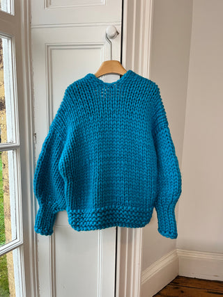 1of1 Blue Chunky Knit Cardigan S/M (Sample)