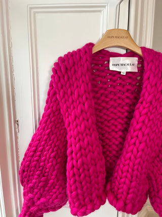 Raspberry Colossal Knit Cardigan S/M (Sample)