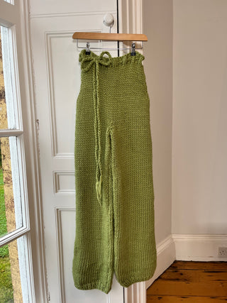 Sage Green Chunky Knit Trousers S/M (Sample)