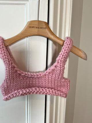 Pink Chunky Knit Bralette XS (Knitter Training Sample)