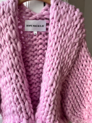 Block Pink Colossal Knit Cardigan M/L (Sample)