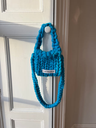 1of2 Blue Colossal Knit Crossbody Bag (Sample)