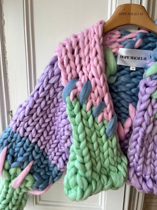 1of1 Mint, Pink & Purple Colossal Knit Cardigan XS/S (Sample)