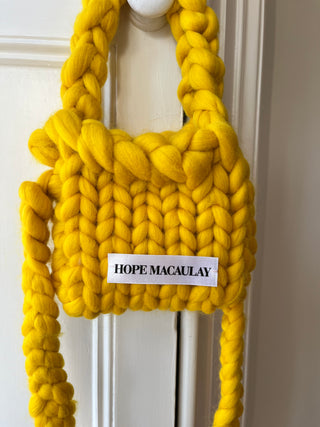 Yellow Colossal Knit Crossbody Bag (Sample)