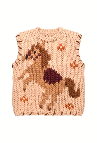 Folklore Horse Chunky Knit Vest