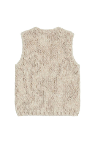 Embroidered Daisy Fluffy Knit Vest