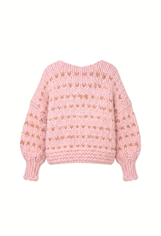 Pink Dottie Chunky Knit Cardigan