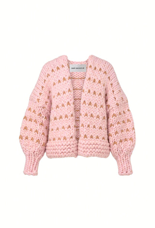 Pink Dottie Chunky Knit Cardigan
