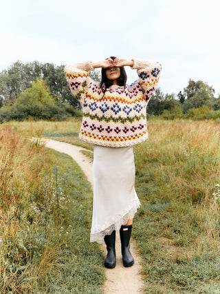 Colourful Fair Isle Chunky Knit Sweater