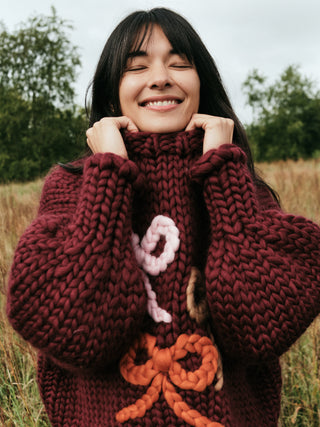 Ériu Bow Chunky Knit Sweater