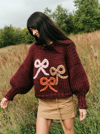 Ériu Bow Chunky Knit Sweater