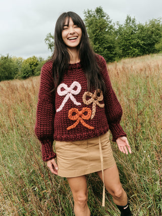 Ériu Bow Chunky Knit Sweater