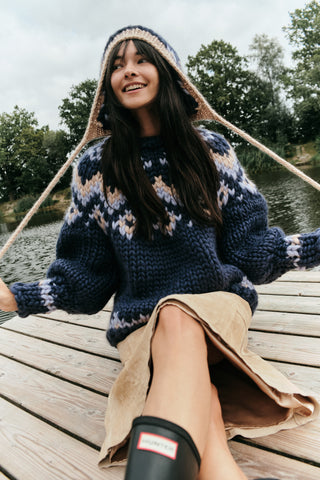 Rathlin Fair Isle Chunky Knit Sweater