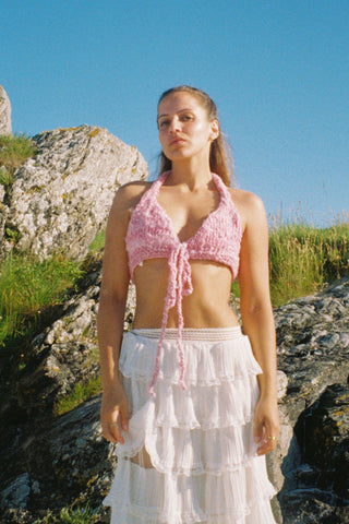 Pink Banana Knit Bralette (Sample)