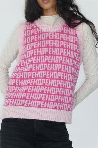 Hope Pink Knit Sweater Vest