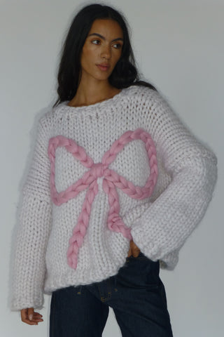 *CUSTOM* Bow Chunky Knit Sweater