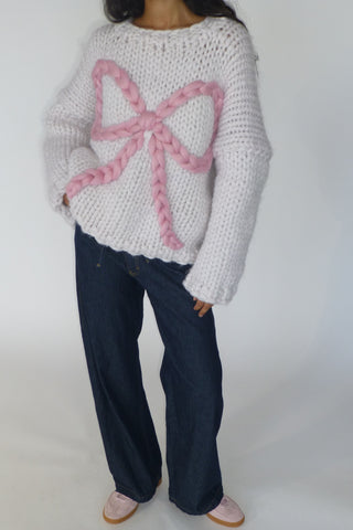 *CUSTOM* Bow Chunky Knit Sweater