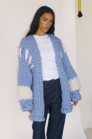 Sky Blue Colossal Knit Cardigan