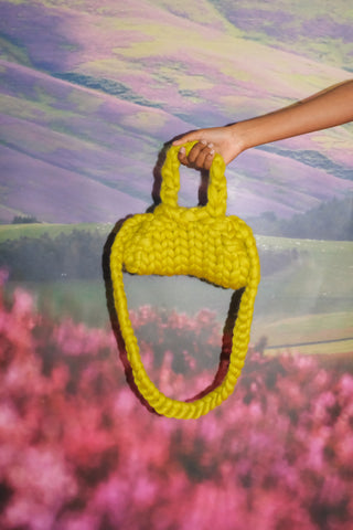 Green Triangle Colossal Knit Bag