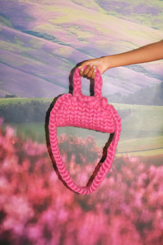 Sparkle Pink Triangle Colossal Knit Bag