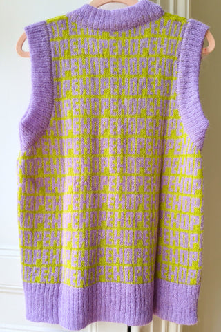 Purple & Green Hope Knit Vest M/L (Sample)