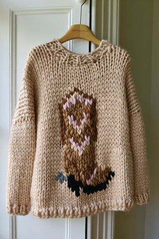 Rodeo Boot Chunky Knit Sweater S/M (Sample)