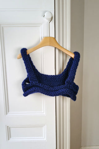 Navy Chunky Knit Bralette (Sample)