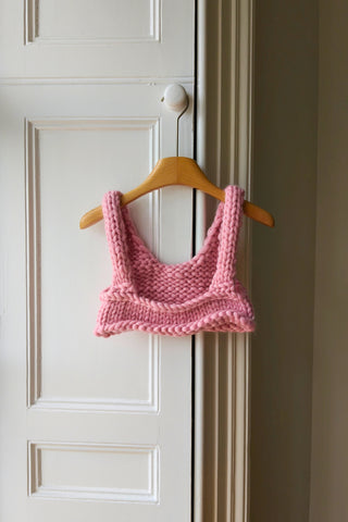 Pink Chunky Knit Bralette XL (Sample)