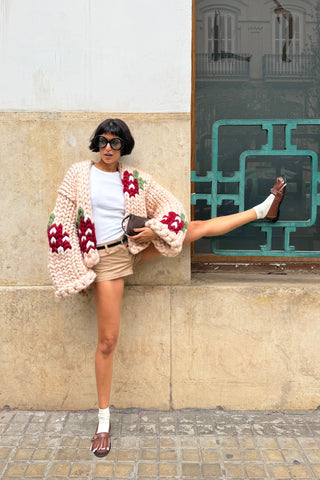 Strawberry Colossal Knit Cardigan
