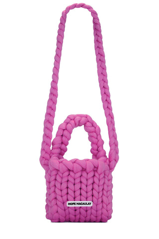 Magenta Colossal Knit Crossbody Bag