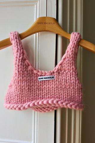 Pink Chunky Knit Bralette XL (Sample)