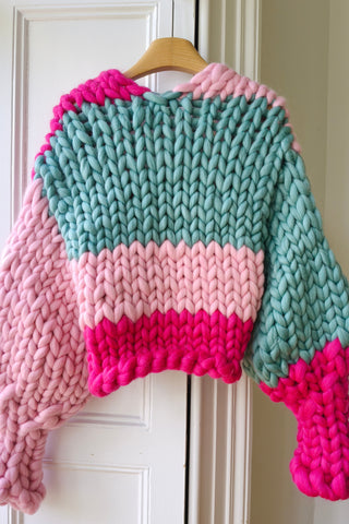 1of1 Teal & Pinks Colossal Knit Cardigan S/M (Sample)