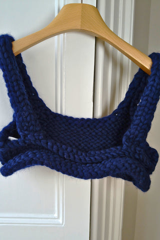 Navy Chunky Knit Bralette (Sample)