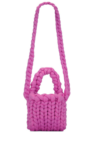 Magenta Colossal Knit Crossbody Bag