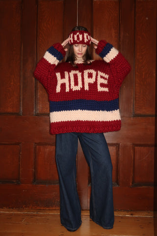 Hope Burgundy Chunky Knit Headband